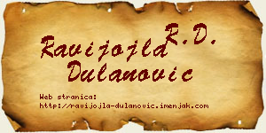 Ravijojla Dulanović vizit kartica